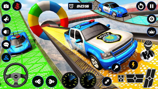 Police Car Mega Ramp Car Stunt ekran görüntüsü