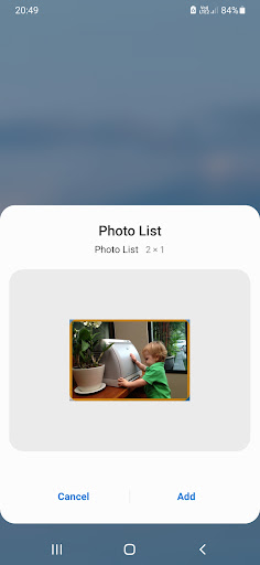 Photo List widget ekran görüntüsü