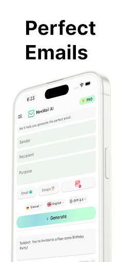 Email Writer Copilot: NexMail ekran görüntüsü