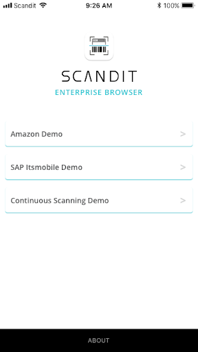 Scandit Enterprise Browser ekran görüntüsü