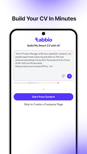 Tabbio: CV Maker & Job Search ekran görüntüsü