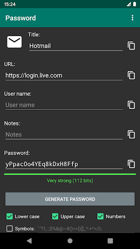 Password Master ekran görüntüsü