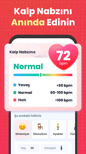 Nabız ölçer: Nabız monitörü ekran görüntüsü