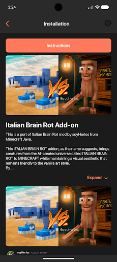 Italian Brainrot Minecraft Mod ekran görüntüsü