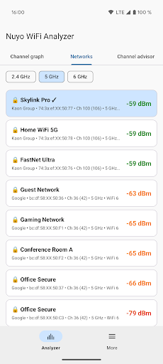 Nuyo WiFi Analyzer ekran görüntüsü