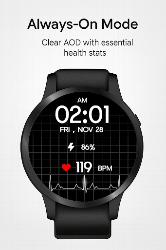 Heart Rate Digital WatchFace ekran görüntüsü