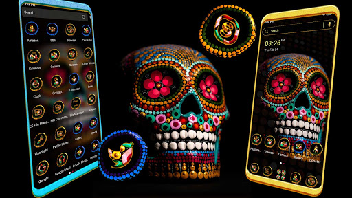 Pearl Skull Flower Theme ekran görüntüsü