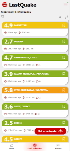 LastQuake ekran görüntüsü