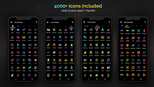 Retro Mode - Icon Pack (Neon) ekran görüntüsü
