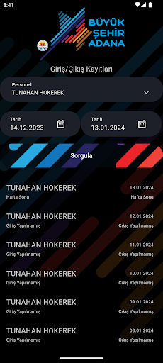 Adana BB PDKS ekran görüntüsü