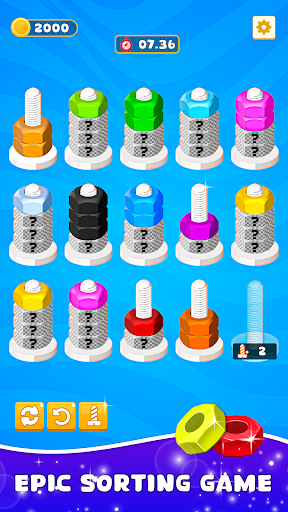 Nuts Color Sort : Bolts Puzzle ekran görüntüsü