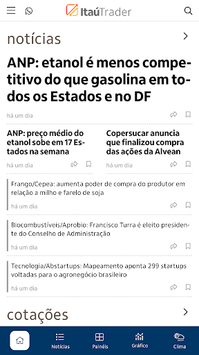 Itaú Trader ekran görüntüsü