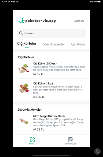 paketservis.app GARSON ekran görüntüsü