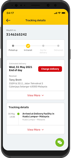 DHL Express Mobile ekran görüntüsü