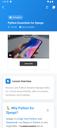 Learn Django ekran görüntüsü