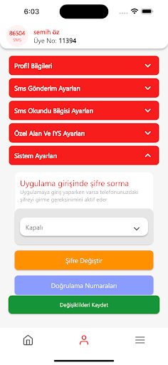 TopluSMS Başlıklı SMS Sistemi ekran görüntüsü