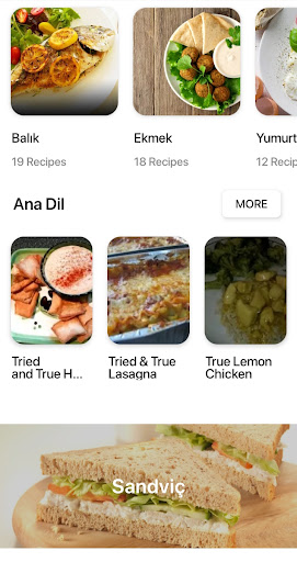 Sağlıklı Tarifler uygulaması ekran görüntüsü