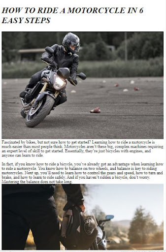 How to Ride a Motorcycle ekran görüntüsü