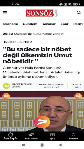 SonSöz Gazetesi ekran görüntüsü