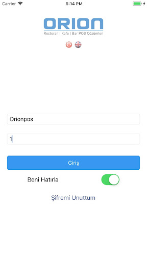 Orion Mobil Rapor ekran görüntüsü
