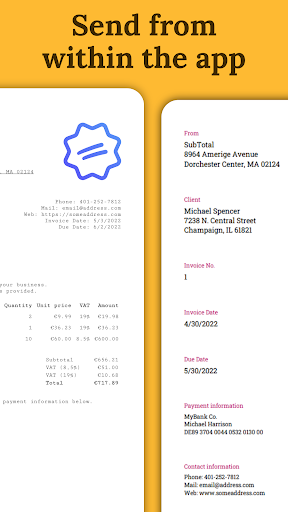 SubTotal - Invoice Maker ekran görüntüsü