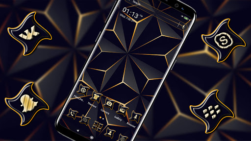 3D Triangle Black Theme ekran görüntüsü