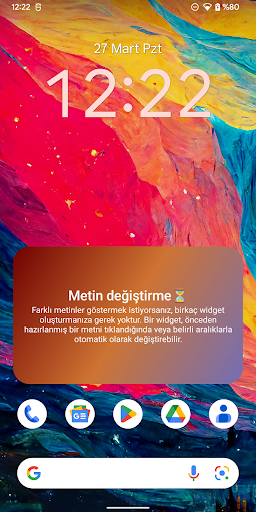 Yapışkan Notlar metin widget'ı ekran görüntüsü