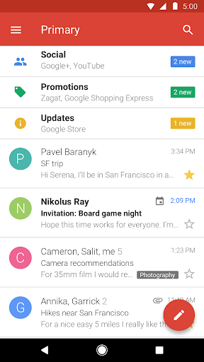 Gmail Go ekran görüntüsü