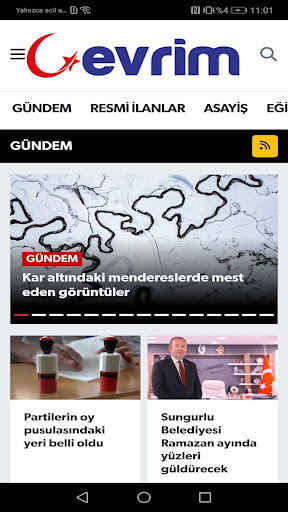 Evrim Gazetesi ekran görüntüsü