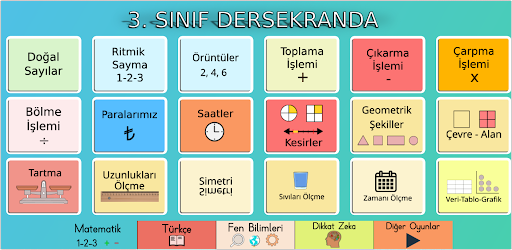 3. Sınıf Dersekranda ekran görüntüsü