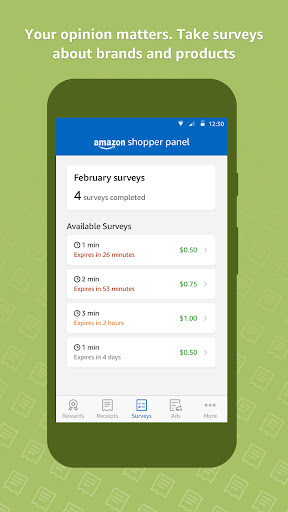 Amazon Shopper Panel ekran görüntüsü