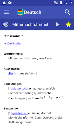 Deutsch Wörterbuch ekran görüntüsü