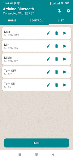 Arduino Bluetooth ekran görüntüsü