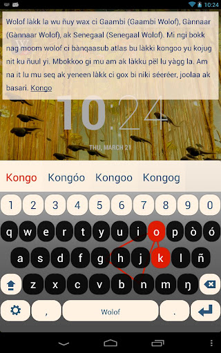 Wolof Keyboard plugin ekran görüntüsü