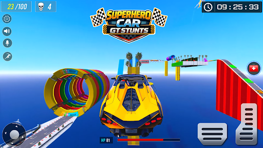 Superhero Car Stunt Mega Ramps ekran görüntüsü