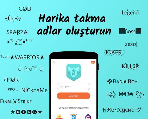 Kullanıcı adı Oluşturan ekran görüntüsü
