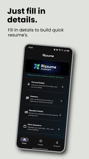 Resume Builder: Rizzume CV ekran görüntüsü