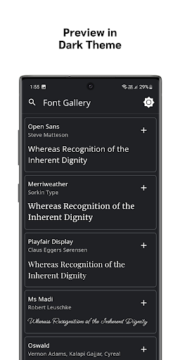 Font Gallery ekran görüntüsü