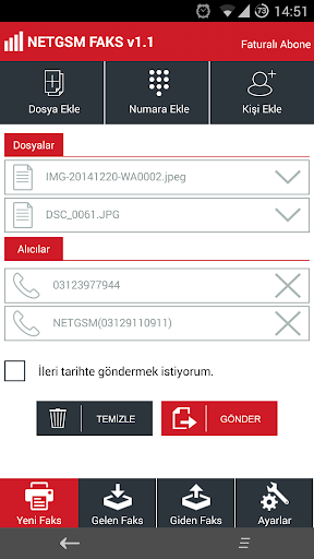 Netgsm Faks ekran görüntüsü