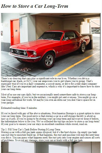 How to Store a Car Long Term ekran görüntüsü