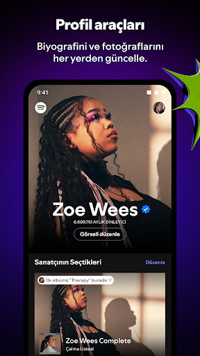 Spotify for Artists ekran görüntüsü