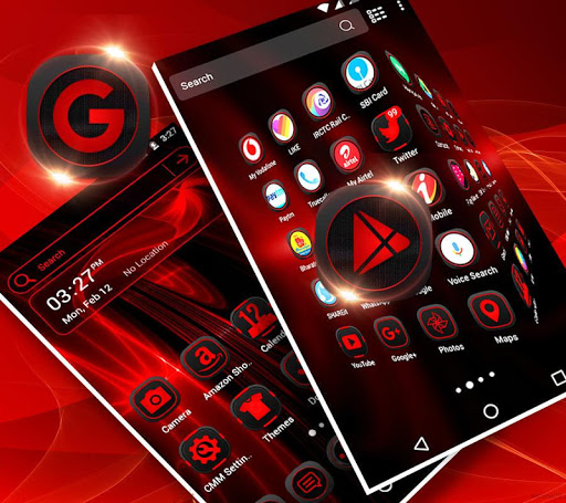 Dark Red Launcher Theme ekran görüntüsü