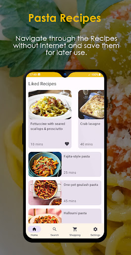 Pasta Recipes Offline ekran görüntüsü