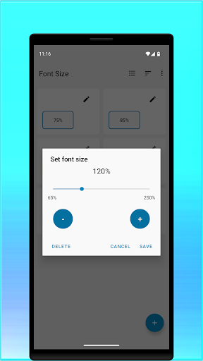 Font Size ekran görüntüsü