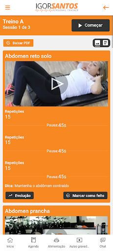 Igor Santos Personal Trainer ekran görüntüsü