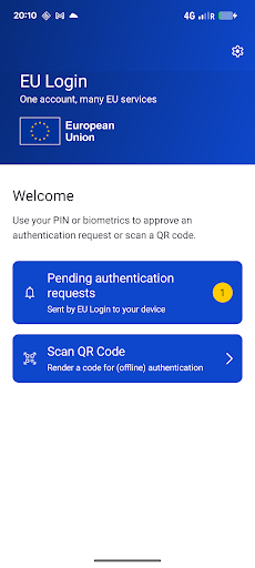EU Login ekran görüntüsü
