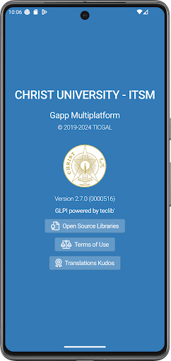CHRIST UNIVERSITY - ITSM ekran görüntüsü