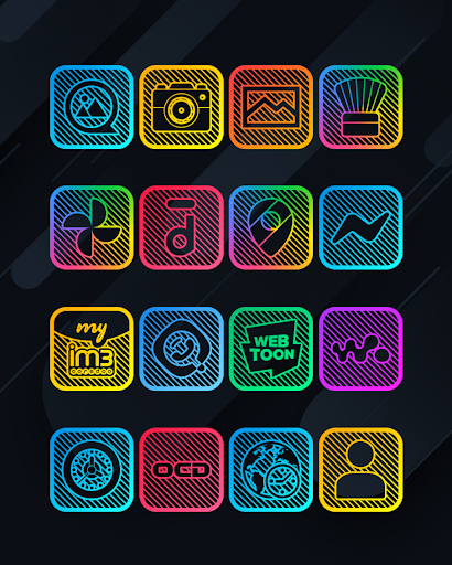 Lines Square - Neon icon Pack ekran görüntüsü