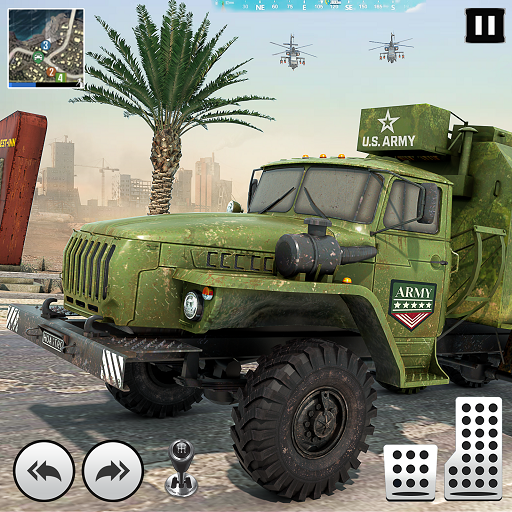 US Army Cargo Truck Driving