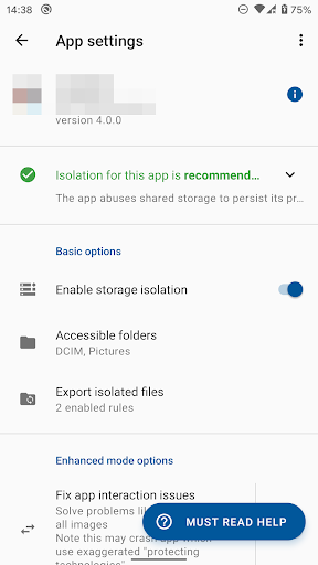 Storage Isolation ekran görüntüsü
